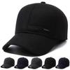 Autumn Winter Men's Ear Protection Cotton Cap Velvet Warm Baseball Cap for The Elderly Outdoor Peak Cap