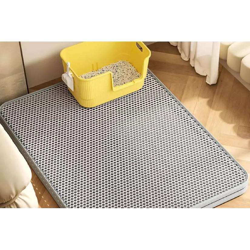 Extra Large Cat Litter Mat Heavy Duty Waterproof 2 Layer Non Slip Washable Pet Floor Protector Litter Box Sand Stopper