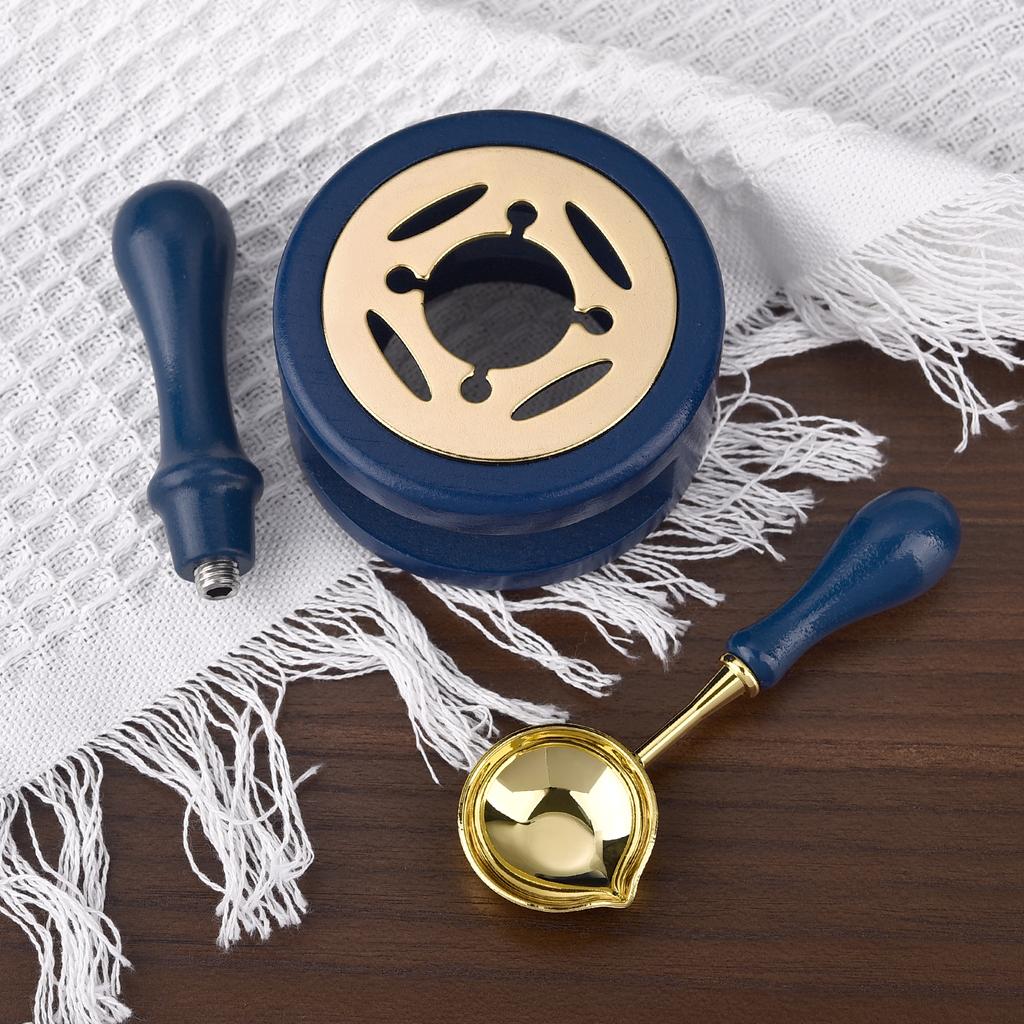 2/3Pcs Set Retro Sealing Wax Furnace Stove Pot Wood Handle Sealing Wax Spoon Wax Sealing Decorative For Candle Stamp Wax Stamp