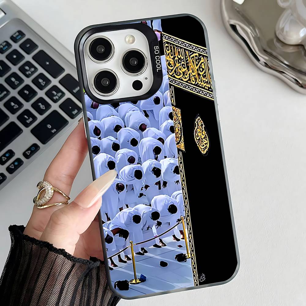 Чехол для телефона Священная мечеть Мекка Для iPhone 17,16,15,14,13,12,11,Pro,XS,Max,Plus,Mini,SE4,E Черный Матовый Ударопрочный Чехол