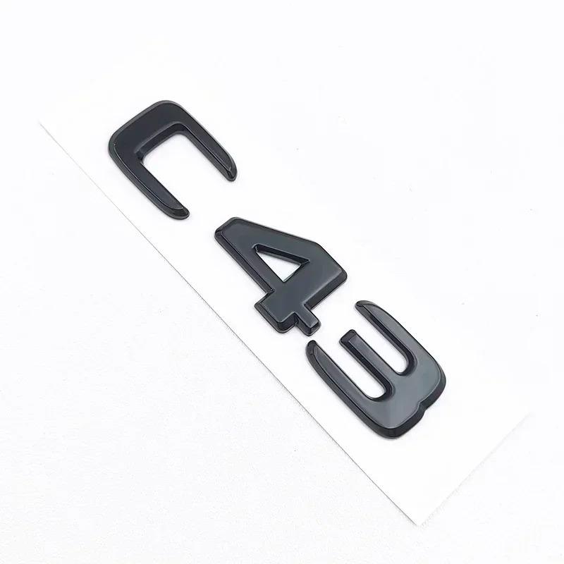 3D ABS Black C43 Logo Letters BITURBO 4MATIC Badge Car Rear Star Sticker BITrunk AMG Emblem For Mercedes Benz AMG W205 W206 C205