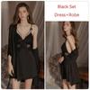 Silk Pajamas Women's Nightgown Set Slip Dress with Push Up Bra Sexy Women's Pajamas