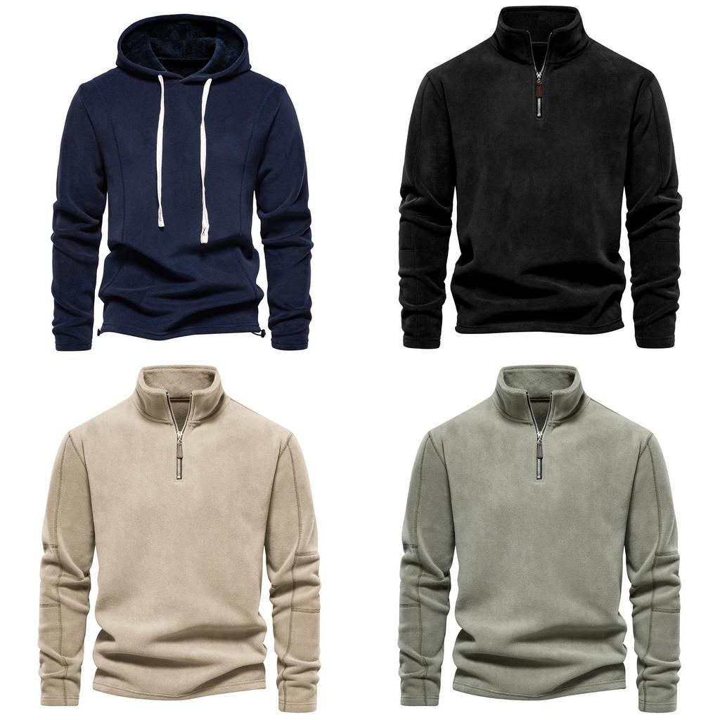 Mens Autumn Winter Sweatshirt With Stand Collar And Zipper For Casual Streetwear Youth