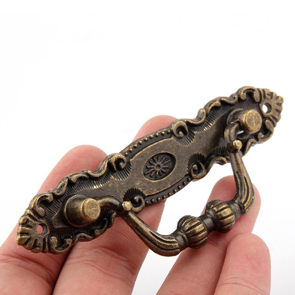 Antique Pull Handles For Drawer Cabinet Door Wooden Handles Metal Chest Pulls Drawer Box Handle P4C2