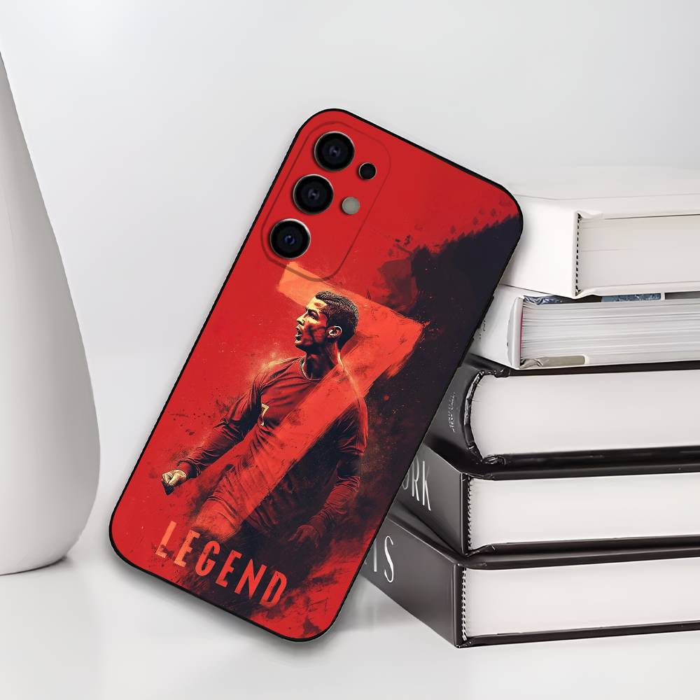 Футбольный чехол для телефона Ronaldo C-CR7 для Samsung S25, S24, S21, S22, S23, S30, Ultra, S20, Plus, Мягкий силиконовый черный чехол