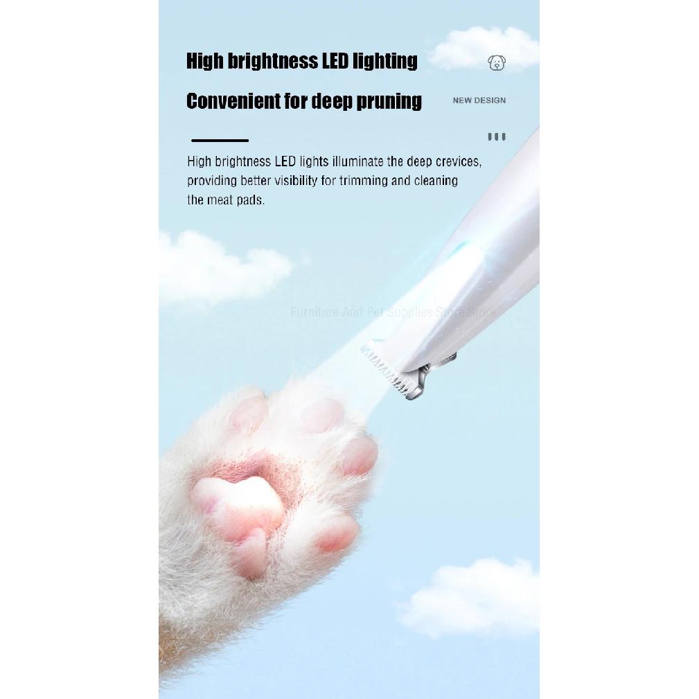 New Dog Paw Trimmer with LED Light Fully Waterproof Pet Hair Trimmer with LED Display Dog Clippers for Grooming 18mm Widen Blade