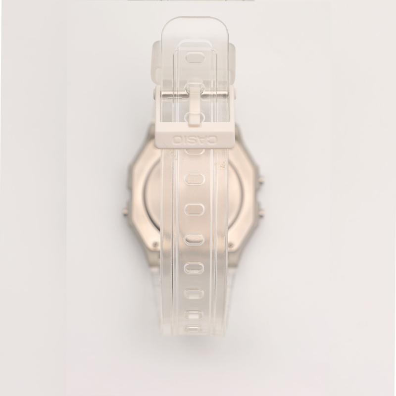 Casio Индивидуальные часы, модифицированная серия, экран с текстурой металлического серебра, электронный механизм, полимерный ремешок F-91WS-7DF(WATCH1-ГайЧжуан-БайИИнь)