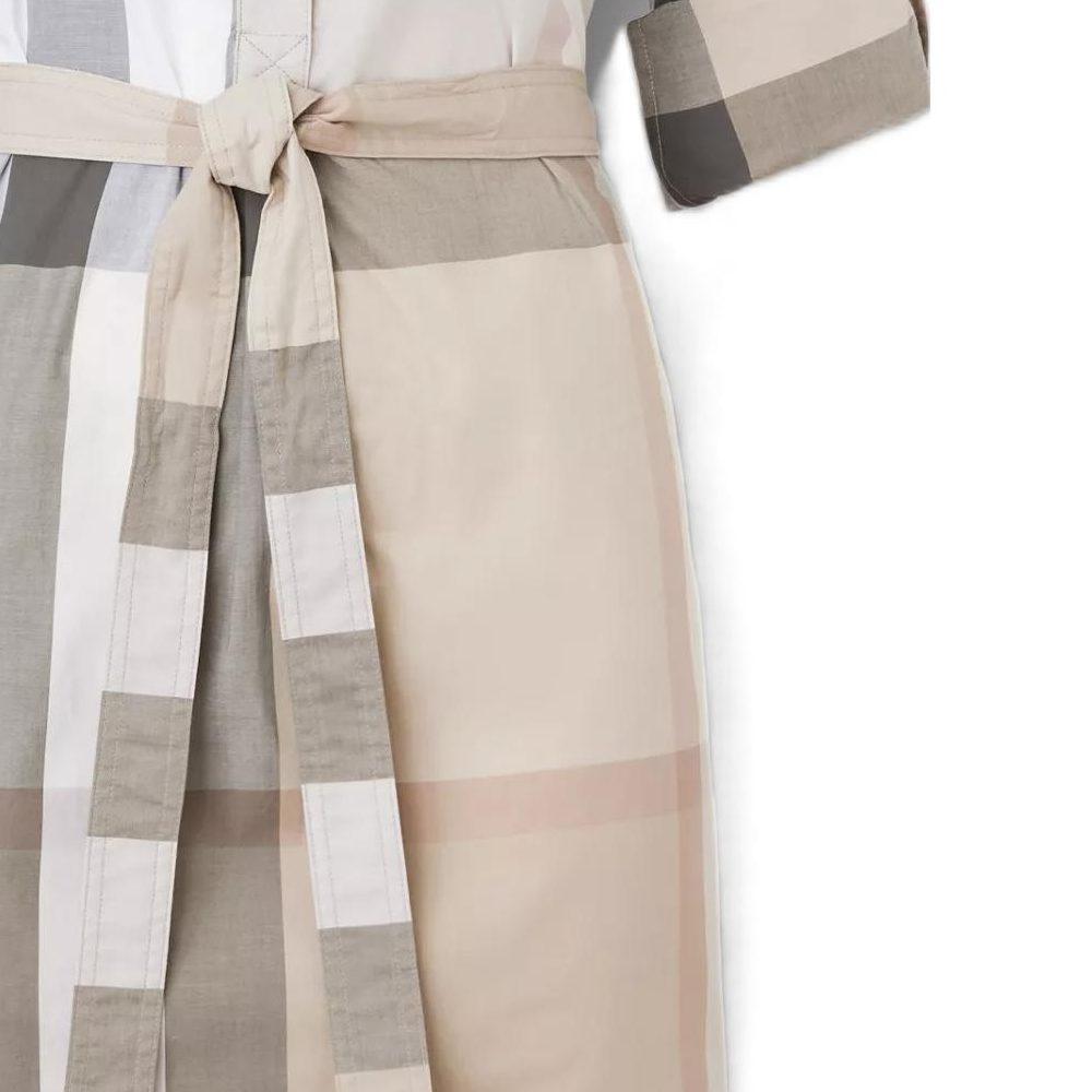 Burberry Платье с длинным рукавом FW22 Женское Светло-каменное 80652141