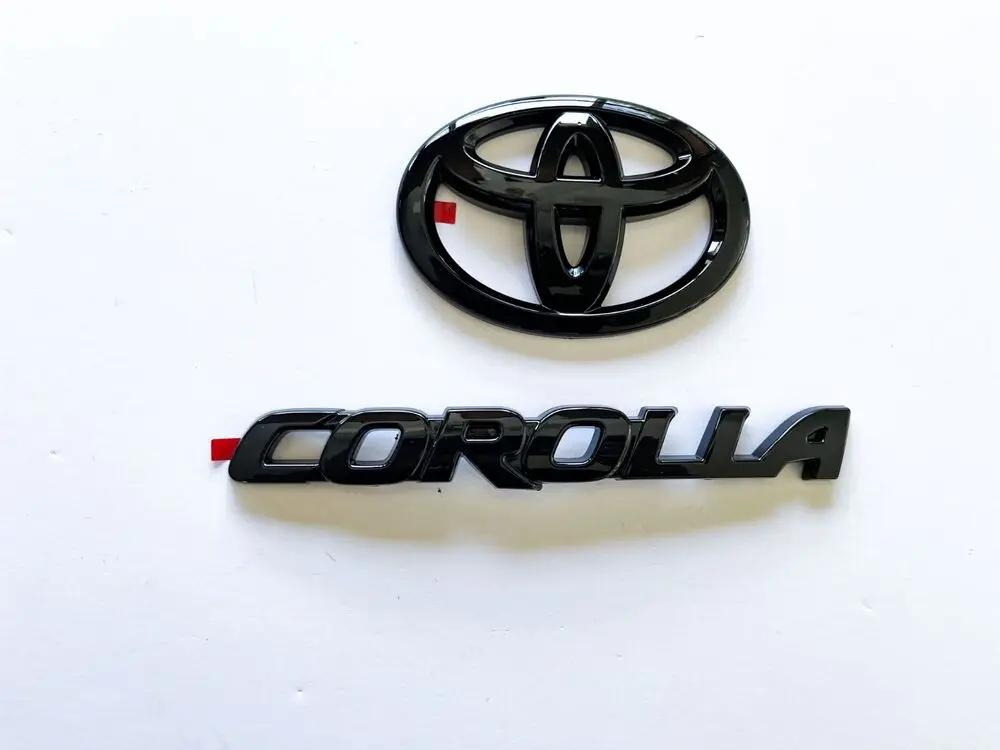VTHD8 ABS Overlay car logo Glossy Black EMBLEM for Toyota COROLLA 2019-2025 SEDAN  XSE SE LE Lcar accessoirr accessory PT948-02200-02