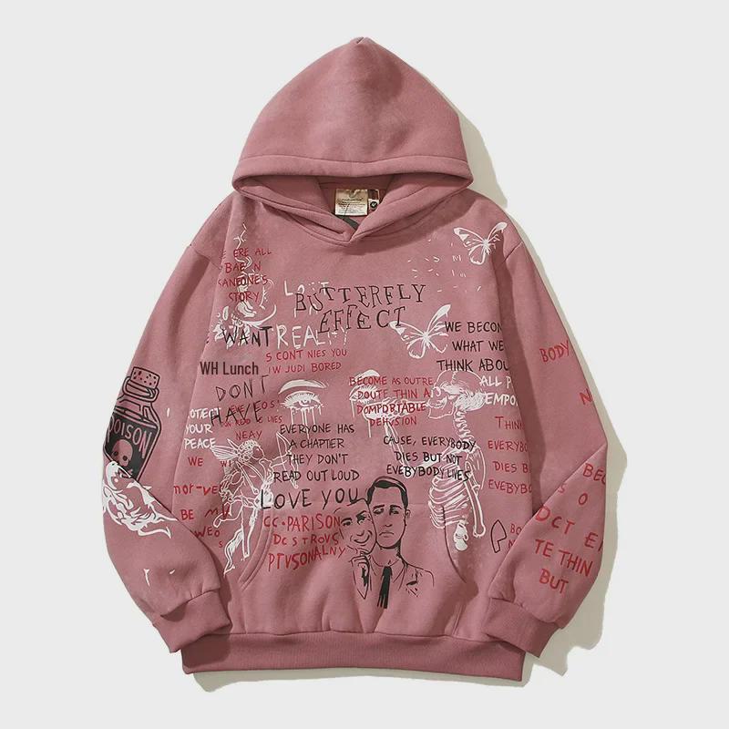 Толстовка с капюшоном из бархата с рисунком ржавчины и граффити от Ouyang Nana (унисекс)