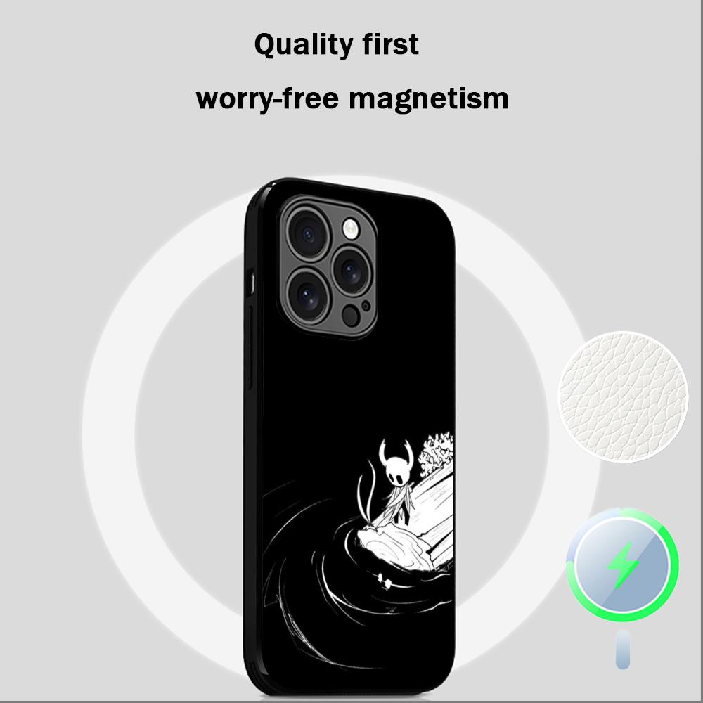 Супермодный чехол для телефона игры Hollow Knights для iPhone 16 15 14 13 12 11 Plus Pro Max Высококлассный Люксовый Magsafe Овечья кожа