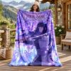 Hyuga Hinata Custom Name Flannel Blanket Personalized Soft Warm Plush Throw Blanket Customized Gift for Family Friends