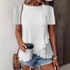 Новые весенне-летние женские модные и повседневные однотонные футболки с короткими рукавами и круглым вырезом