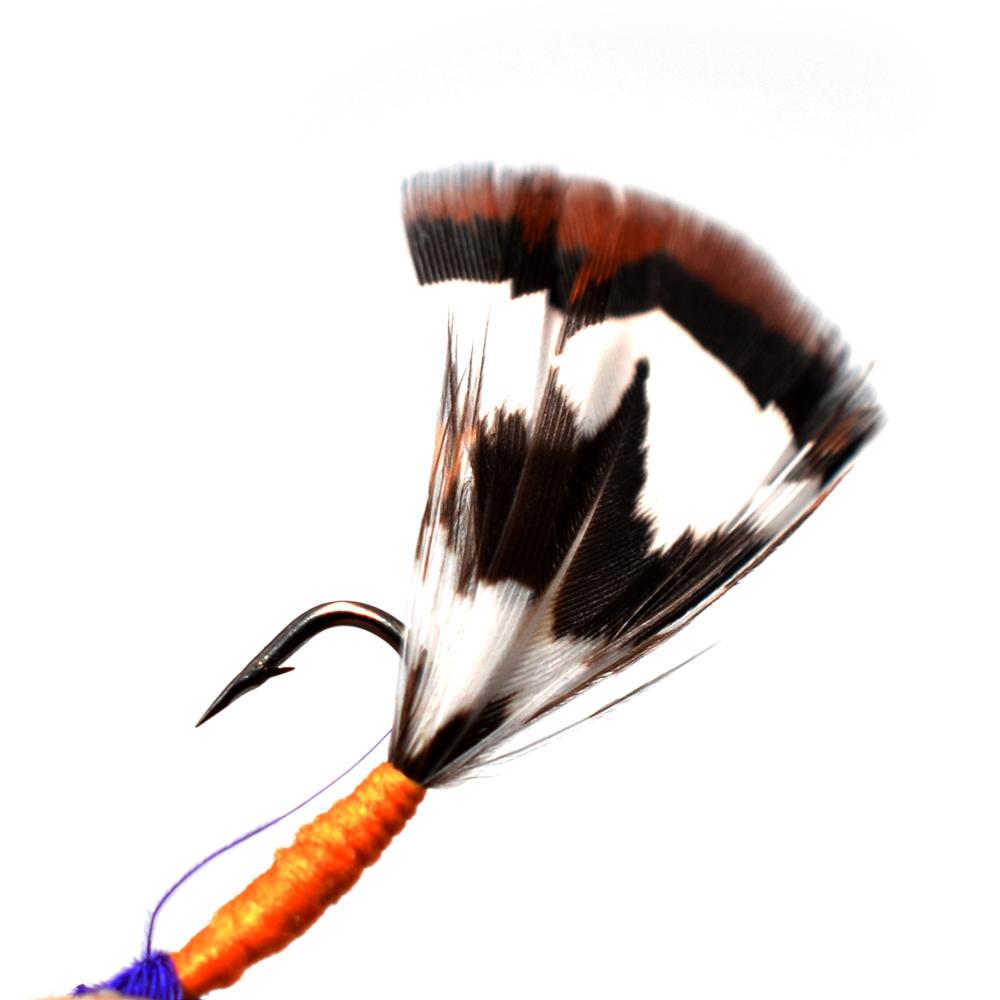 MNFT 10Pcs 8# Purple Beard Bass Dry Hook Nymph Fly Fishing Lure  Feather Tail Nymph Tying Fly Fishing Bait Lures