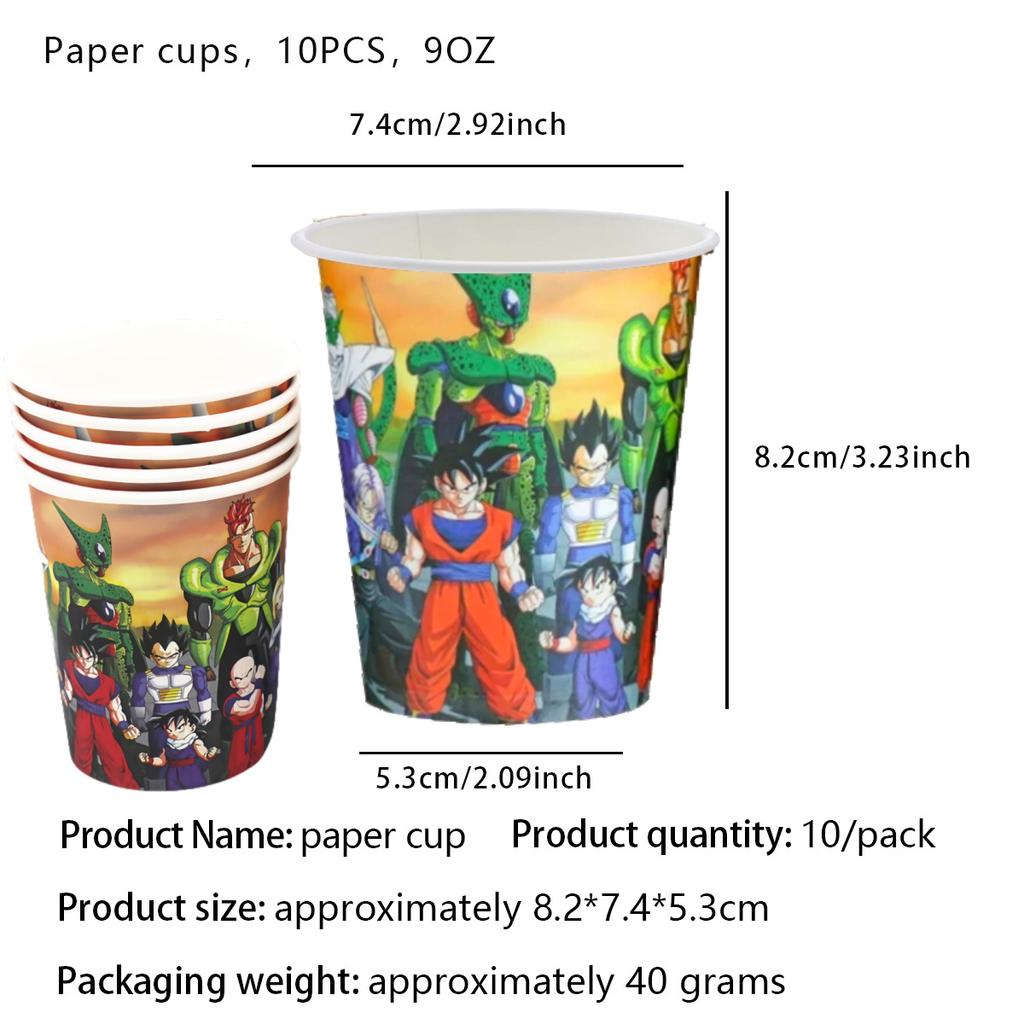 Набор для дня рождения Dragon Ball Скатерть Тарелки Салфетки Украшения для кексов Праздничная шляпа Праздник для малыша Подарки для вечеринки Dragon Ball