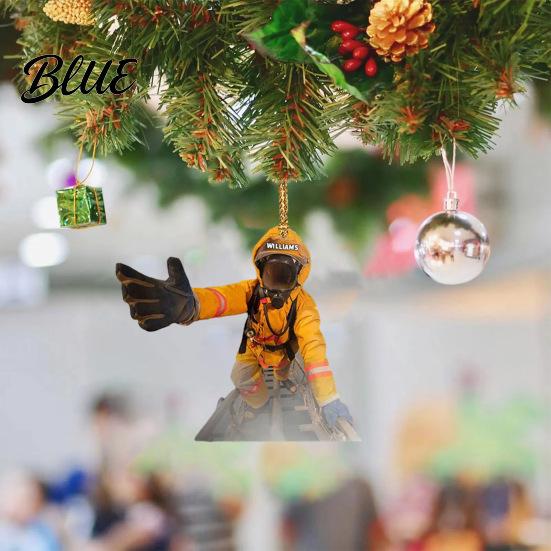 Interior Rearview Pendant Christmas Tree Firefighter Ornament with Lanyard Widely Used Decoration Car Mirror Hanging Fireman Uniform