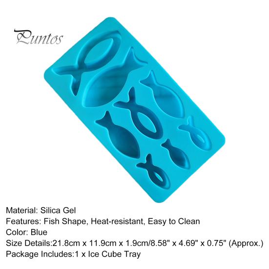 Ice Cube Tray Non Stick Flexible 8 Cavities Animal Fish Shape Chocolate Mold Baking Tool