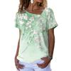 HNXC Женские модные повседневные летние однотонные блузки и рубашки с короткими рукавами с принтом