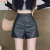 Women's High-Waisted PU Leather A-Line Shorts for Autumn/Winter 2023