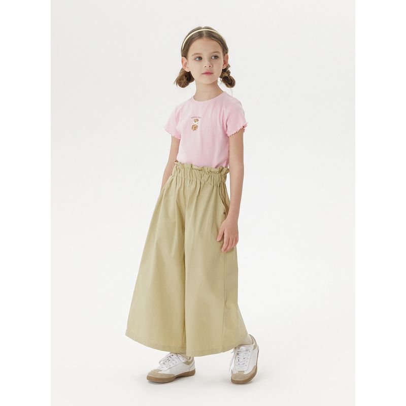 Mark Jenny Girls' Lace-Waist Casual Wide-Leg Pants Baby Pure Cotton Pants 2026 Spring and Summer New Style 550888