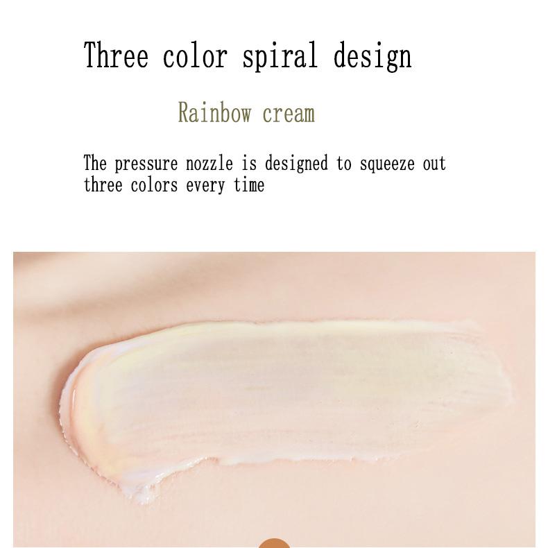 Трехцветный изолирующий крем Rainbow Control Oil, увлажняющий и осветляющий тональный крем-консилер