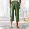 Женские укороченные брюки Stralght Pants With Pockets Lightweight Caual Loose Trousers