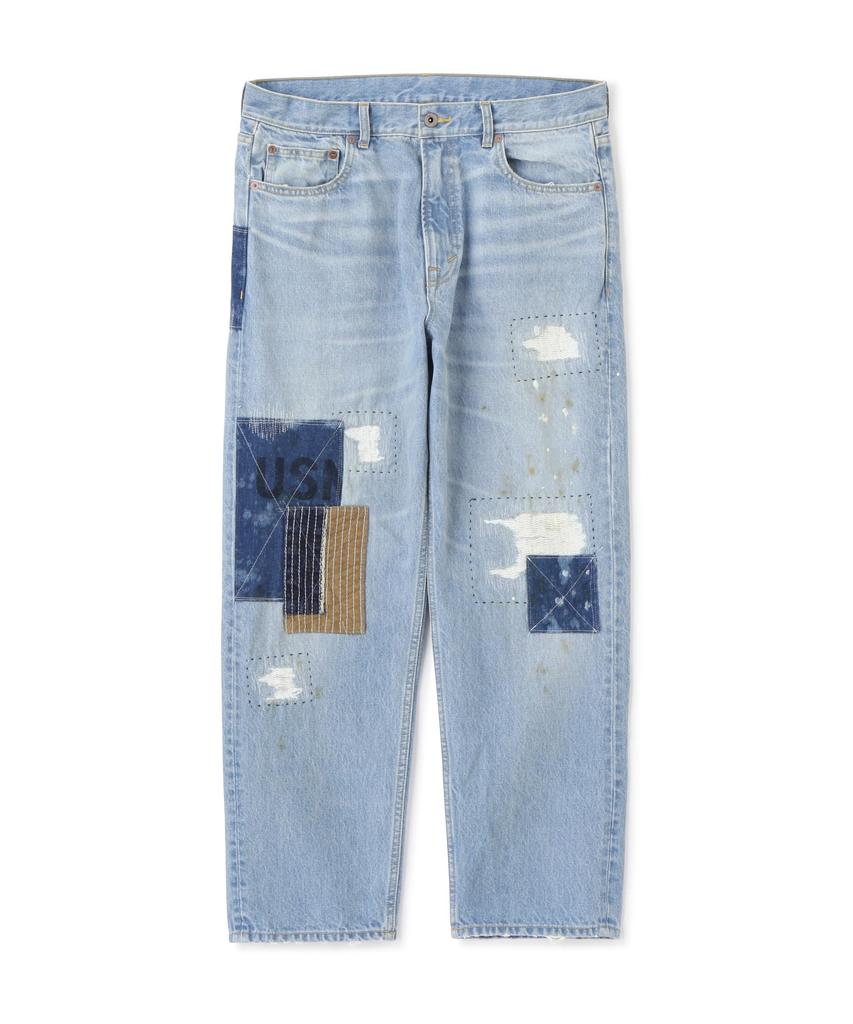 AVIREX RESTORE COLLECTION DENIM PANTS "REPAIR CUSTOM" denim pants repair custom men's M 369 wash used 783-5211004