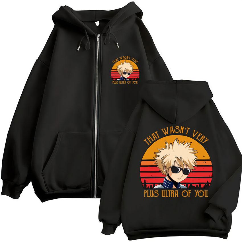 Anime My Hero Academia Katsuki Bakugo Zip Up Hoodies Men Women Harajuku Vintage Manga Sweatshirt Oversized Jackets