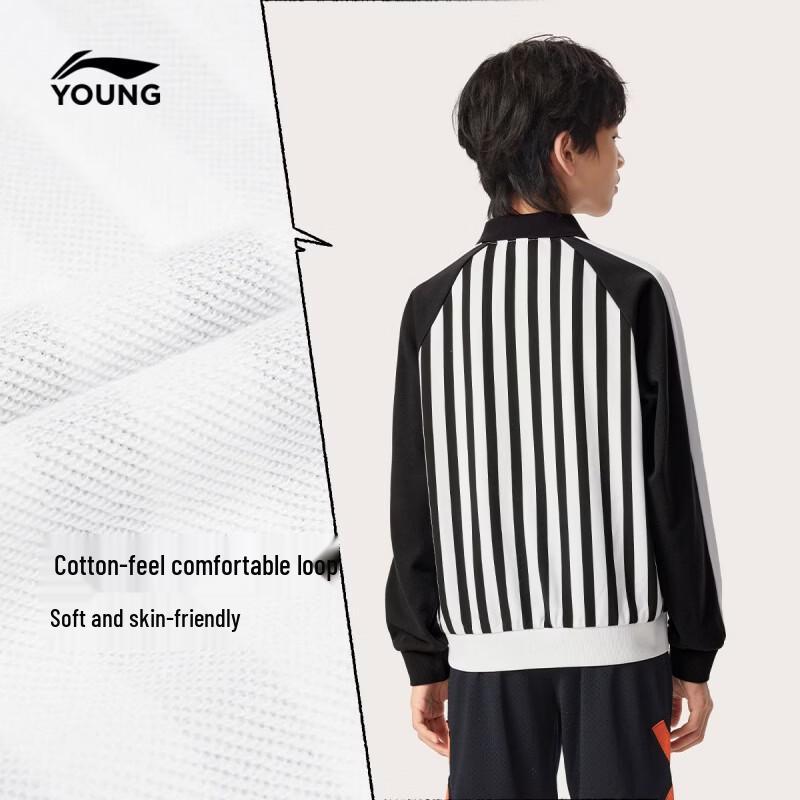 Li-Ning Спортивная футболка-поло с длинным рукавом для молодежи, свободный крой