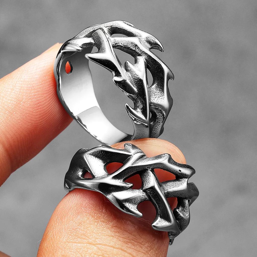 Иисус Терновый Венец Мужские Кольца Нержавеющая Сталь Панк Новый Рок Женские Ювелирные Изделия Модные Аксессуары Очень Странные Дела Подарок