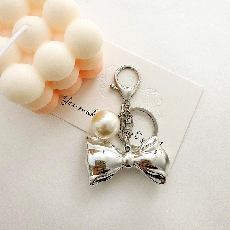 1 шт. жемчужный бант прекрасный автомобильный ключ украшение Ins чехол для наушников корейский бант брелок подвеска сумка