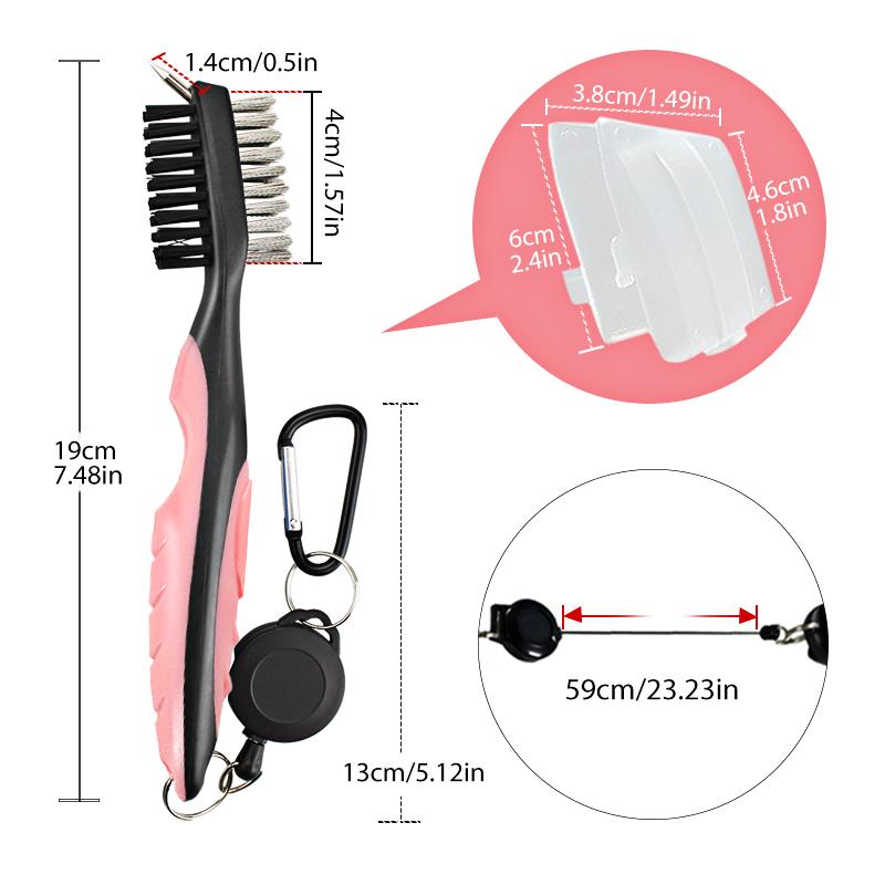 Golf Club Brush Golf Groove Cleaning Brush 2 Sided Golf Putter Wedge Ball Groove Cleaner Kit Cleaning Tool Golf Accessories 5