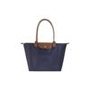 Le Pliage 31 Складная Сумка-пельмень с Логотипом Сумка на Плечо из Холста и Кожи Большая Женская Сумка Темно-синий 1899089P68