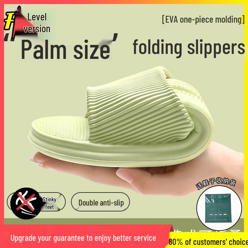 Мужские летние нескользящие комнатные тапочки больших размеров на толстой подошве с одним ремешком