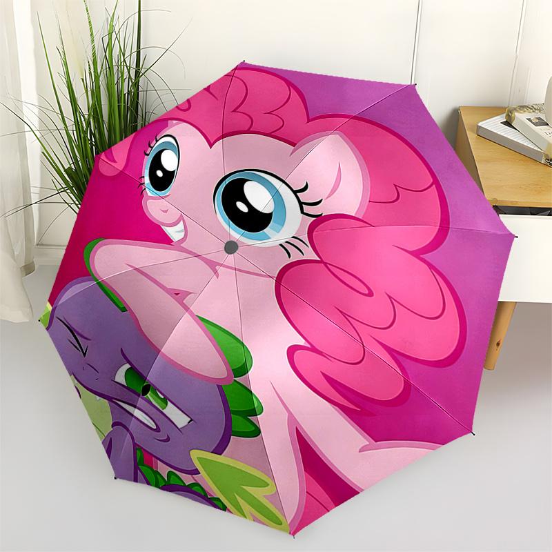 Pinkie Pie and Spike: Automatic Opening Folding Umbrella with 8-Bone Iron Frame - Perfect for Fans, Travelers, and Everyday Use!0104245a