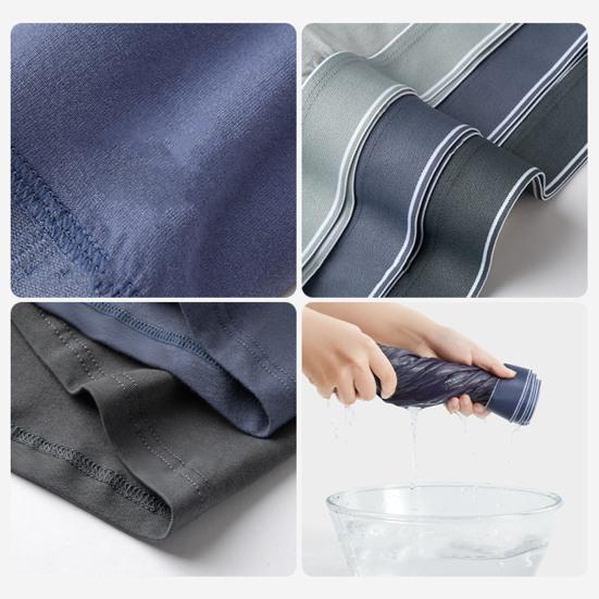 Men Boxer Underwear with Inner Layer Widen Waistband Breathable Patchwork Color Shorts Panties Daily Home Sports Wear