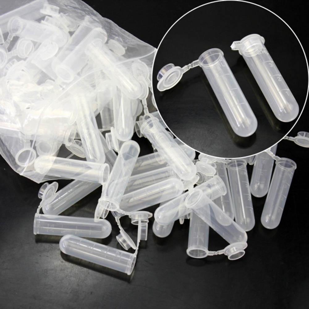 20PCS 5ml With Cover Lab Sample Round Bottle Plastic Centrifuge Tube Small Vial