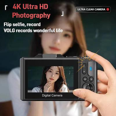 64 МП 180° откидной экран Селфи-камера WIFI 4K цифровая камера Маленькая портативная 18-кратный цифровой зум VLOG камера