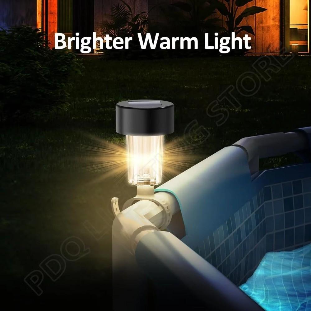 6pcs with Zip Tie Pool Fence Light LED Plastic Garden Lighting New Solar Pool Light  Outdoor Use
