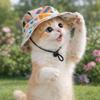 Cute Adjustable Dog Fisherman Hat Ear Exposed Comfortable Pet Sun Hat Breathable Dog Sunscreen Hat Walking