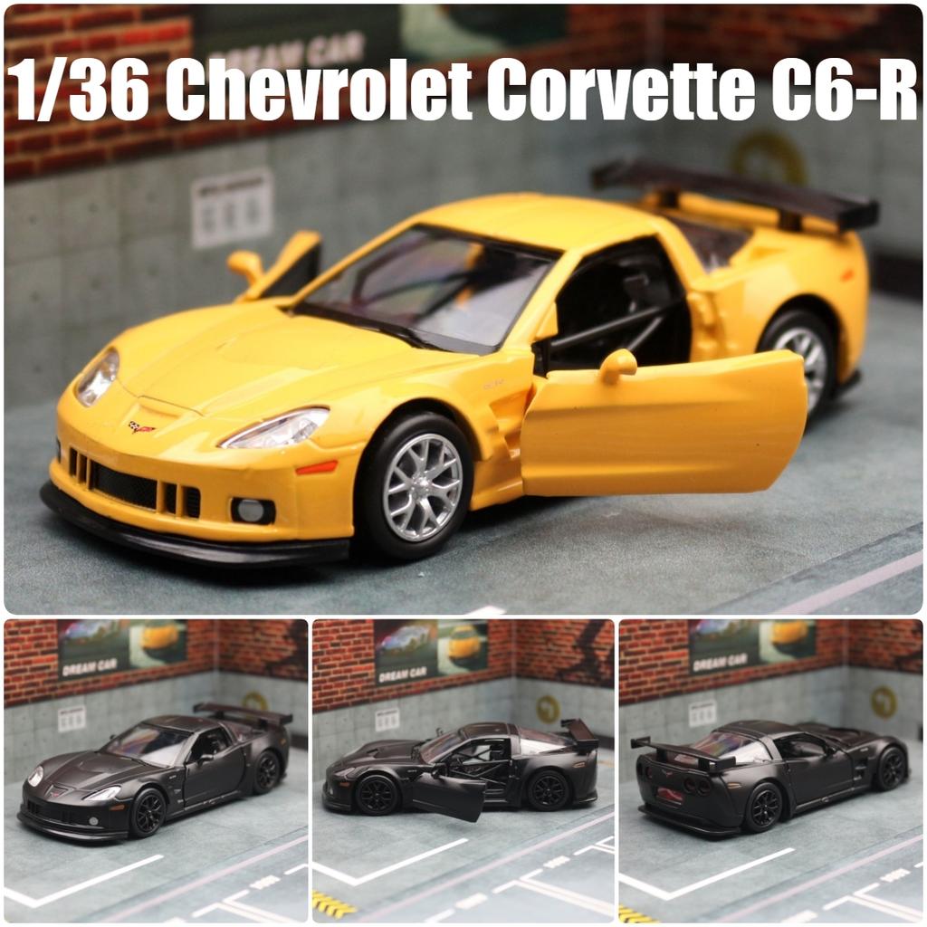 1/36 Chevrolet Corvette C6-R Игрушечная модель автомобиля для детей RMZ CiTY Diecast Racing Миниатюрная коллекция с инерционным механизмом Подарок для мальчиков