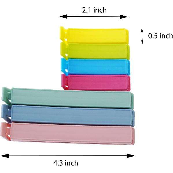 30 PCS Plastic Chip Clips for Food Packages, Curved Design Sealing Bag Clips for Food, Kitchen and Home(4.3in x10, 2.1in x20)