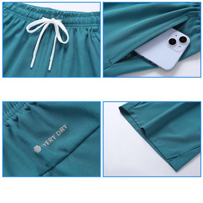 Мужские спортивные шорты из ледяного шелка, трендовые свободные быстросохнущие 3-минутные брюки для бега, фитнес-трека, теннисные брюки для пар