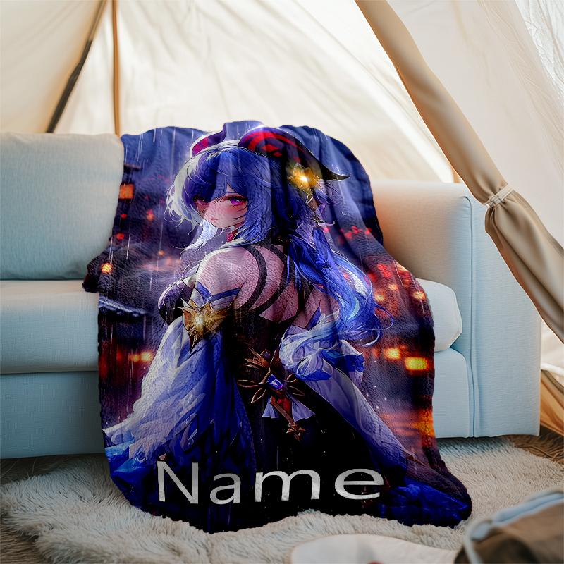 Personalized Custom Name Blanket - Genshin Impact characters Print Design,Blanket for Sofa,Bed,Travel,Camping - Soft and Warm, Great Gift