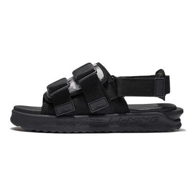 Li Ning Trendy Casual Beach Sandals Men Shoes Black Gray AGUS009-3
