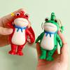 Frog Keychain Saluting Button Link Hands Realistic Texture Blue Scarf Frog Key Chain Mini Portable Lobster Clasp Backpack Pendant