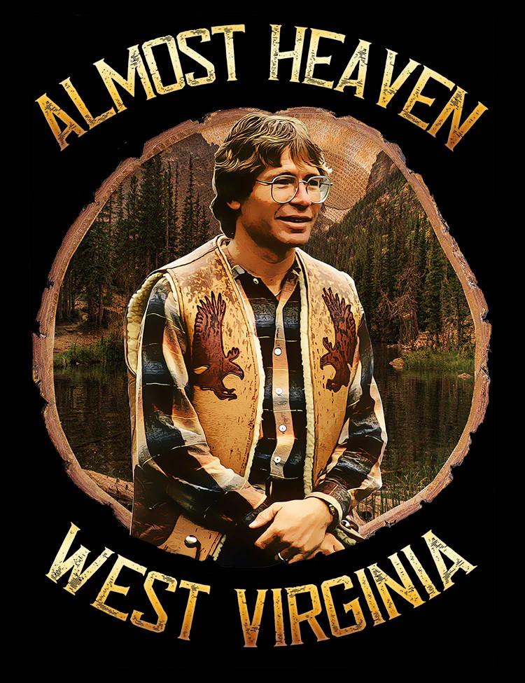 Футболка John Denver Almost Heaven Классическая Черная Унисекс S-5XL 1H0203 Унисекс Футболка