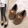 2025 Winter New Cotton Shoes Home Cotton Slippers Piled Thickened Fluffy Shoes Warm Internet Celebrity Bow Cotton Mop