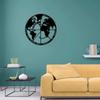 3D Metal World Map Globe  Elegant Artwork for Wall Hangings, Unique Metal Sign Designor Travel Enthusiasts’ Spaces