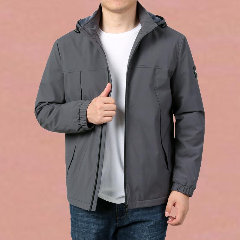 Autumn and Winter Velvet Padded Men's Jacket Outdoor Casual Loose Men's Jacket Quick-drying Warm Men's Jacket